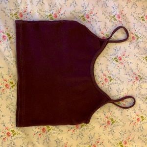 burgundy purple cropped tank top